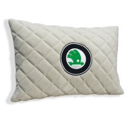 Подушка из алькантары молочная с вышивкой 