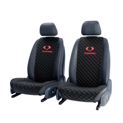 Комплект передних черных накидок с вышивкой 